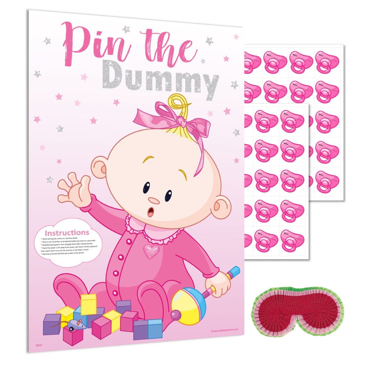 Pink Stars Pin the Dummy Game