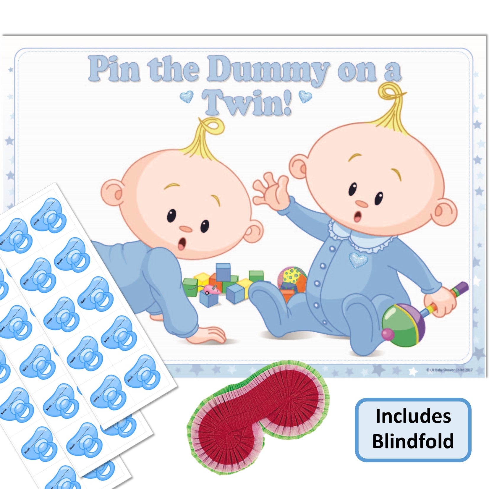 Pin the Dummy on a Twin Party Game Stars Theme,[product type] - Baby Showers and More
