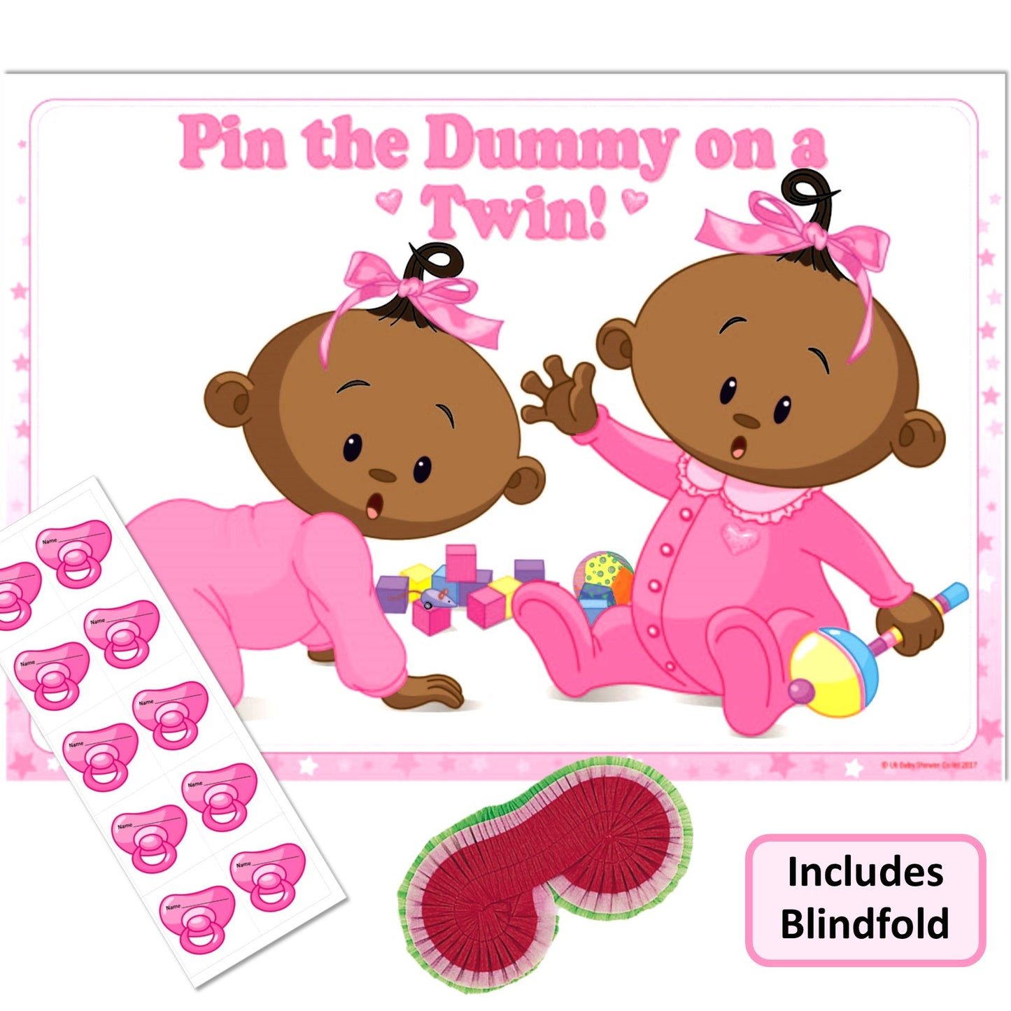 Stars Ethnic Pin the Dummy on a Twin Party Game,[product type] - Baby Showers and More