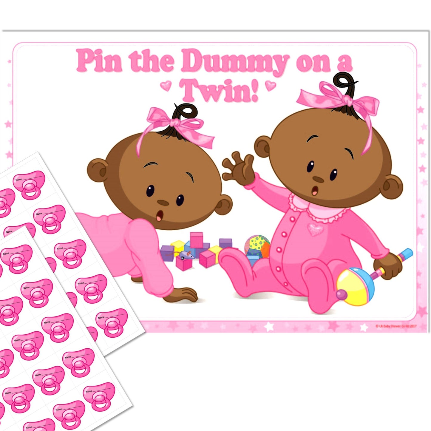 Stars Ethnic Pin the Dummy on a Twin Party Game,[product type] - Baby Showers and More