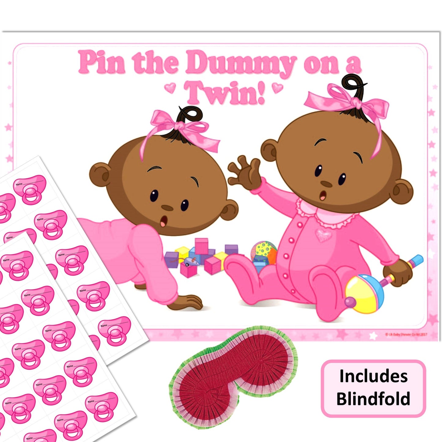 Stars Ethnic Pin the Dummy on a Twin Party Game,[product type] - Baby Showers and More