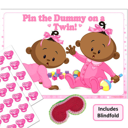 Stars Ethnic Pin the Dummy on a Twin Party Game,[product type] - Baby Showers and More