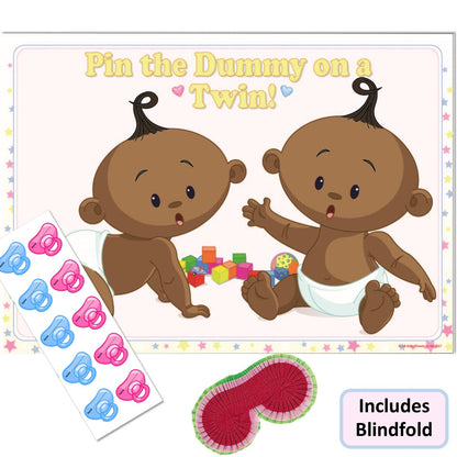 Stars Ethnic Pin the Dummy on a Twin Party Game,[product type] - Baby Showers and More