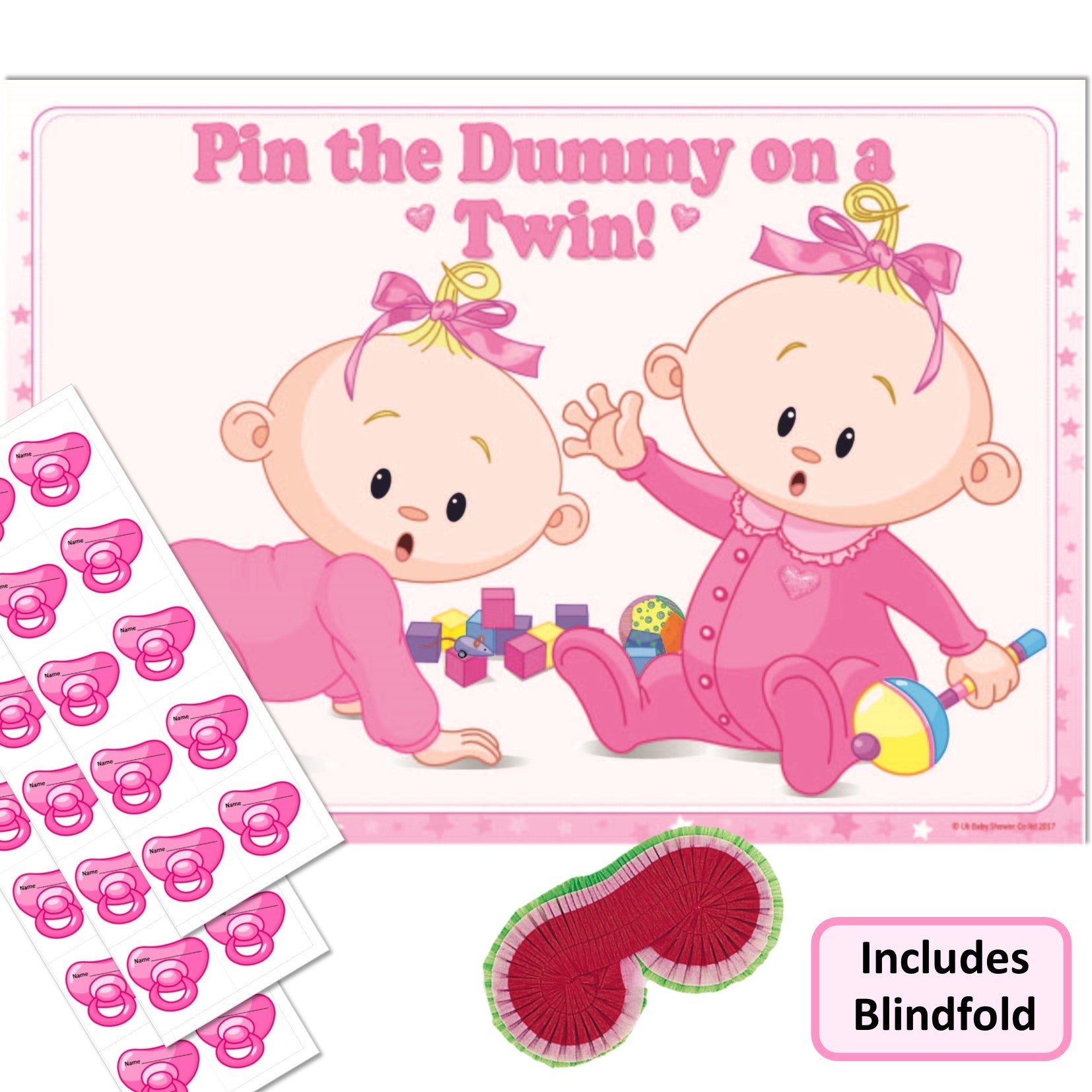 Pin the Dummy on a Twin Party Game Stars Theme,[product type] - Baby Showers and More