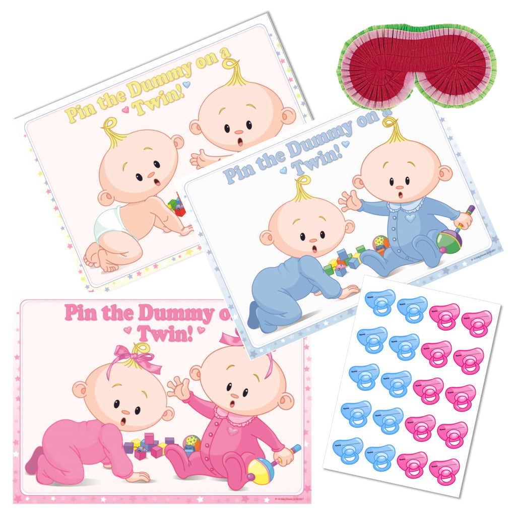 Pin the Dummy on a Twin Party Game Stars Theme,[product type] - Baby Showers and More