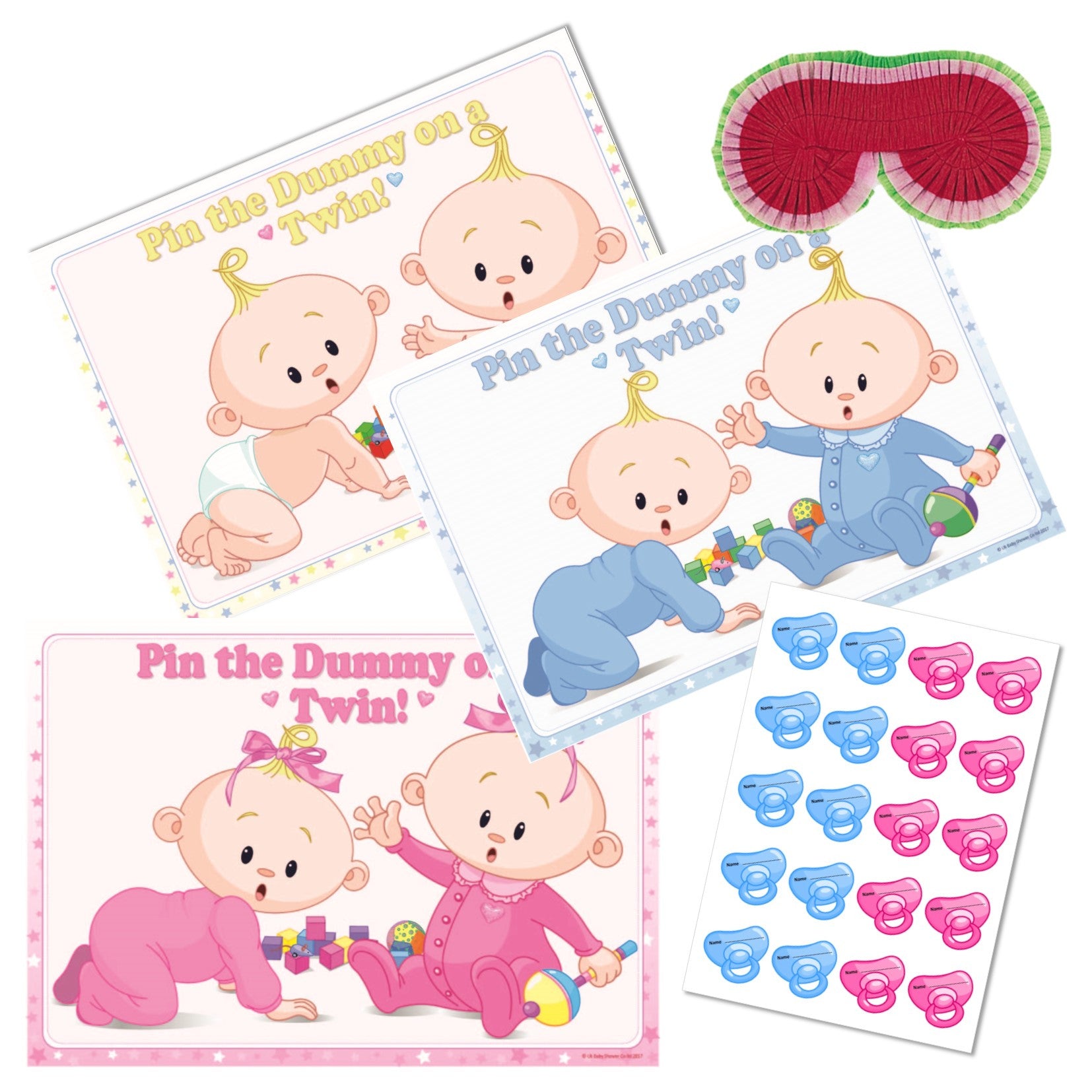 Pin the Dummy on a Twin Party Game Stars Theme,[product type] - Baby Showers and More