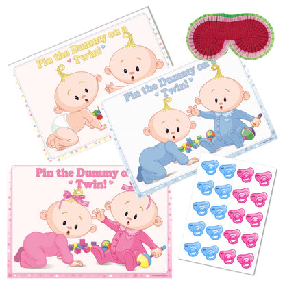 Pin the Dummy on a Twin Party Game Stars Theme,[product type] - Baby Showers and More