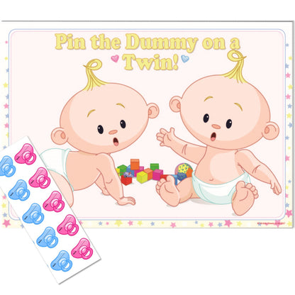 Pin the Dummy on a Twin Party Game Stars Theme,[product type] - Baby Showers and More