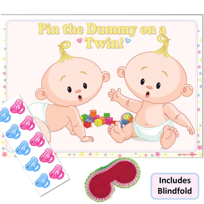 Pin the Dummy on a Twin Party Game Stars Theme,[product type] - Baby Showers and More