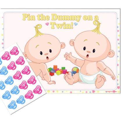 Pin the Dummy on a Twin Party Game Stars Theme,[product type] - Baby Showers and More