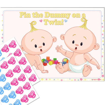 Pin the Dummy on a Twin Party Game Stars Theme,[product type] - Baby Showers and More