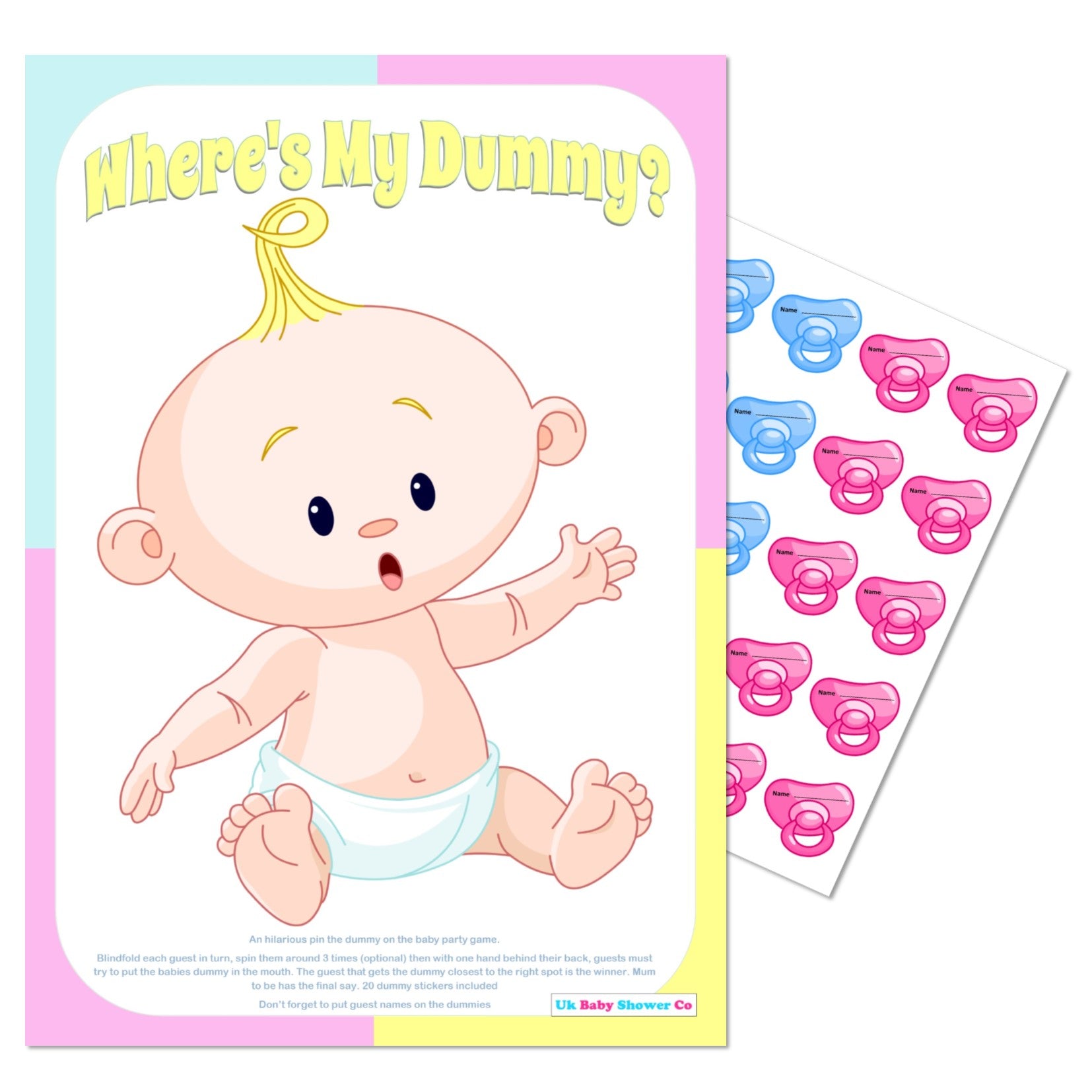 Pin the Dummy Game,[product type] - Baby Showers and More
