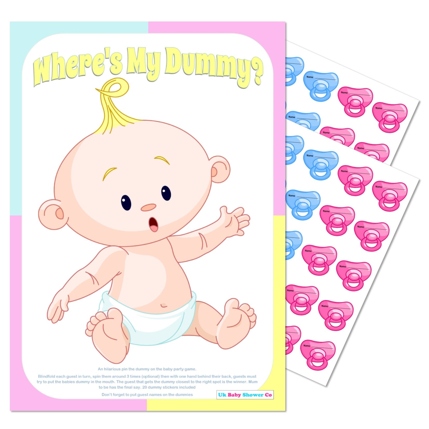 Pin the Dummy Game,[product type] - Baby Showers and More