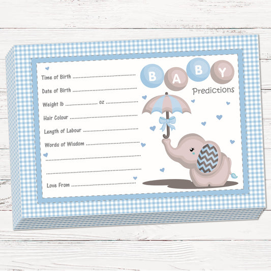 Baby Elephant Prediction Cards Keepsake Game - Uk Baby Shower Co ltd
