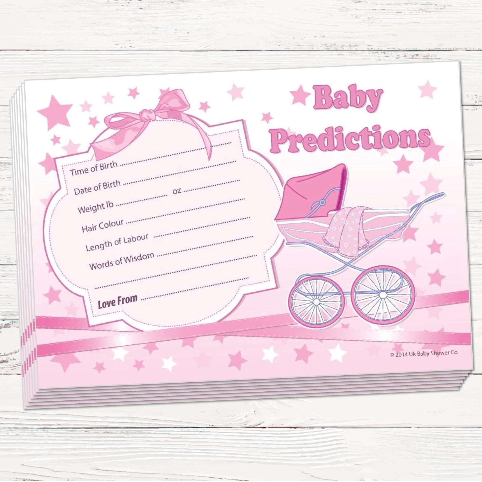 Prediction Cards Keepsake Game Stars Theme,[product type] - Baby Showers and More