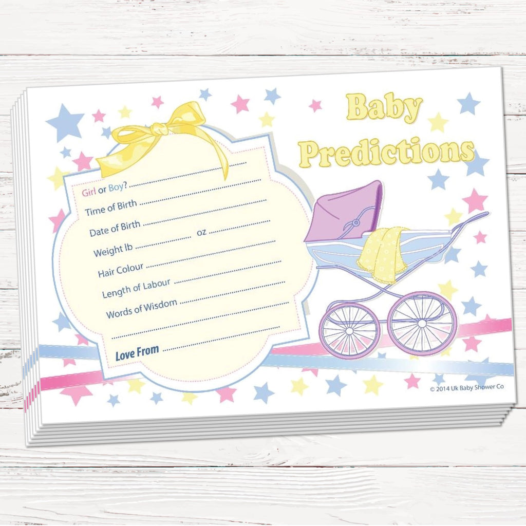 Prediction Cards Keepsake Game Stars Theme,[product type] - Baby Showers and More