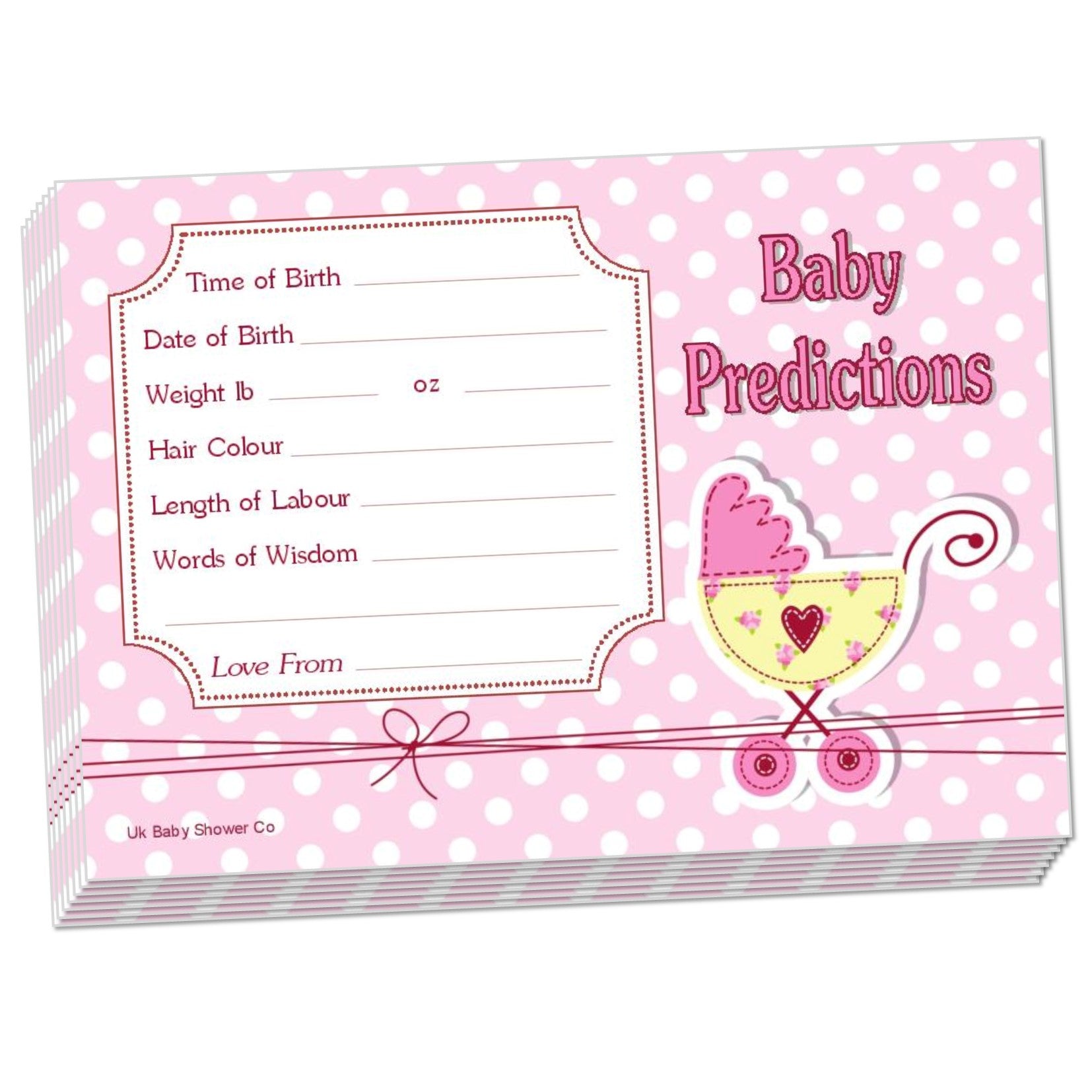 Polka Prediction Cards Keepsake Game,[product type] - Baby Showers and More