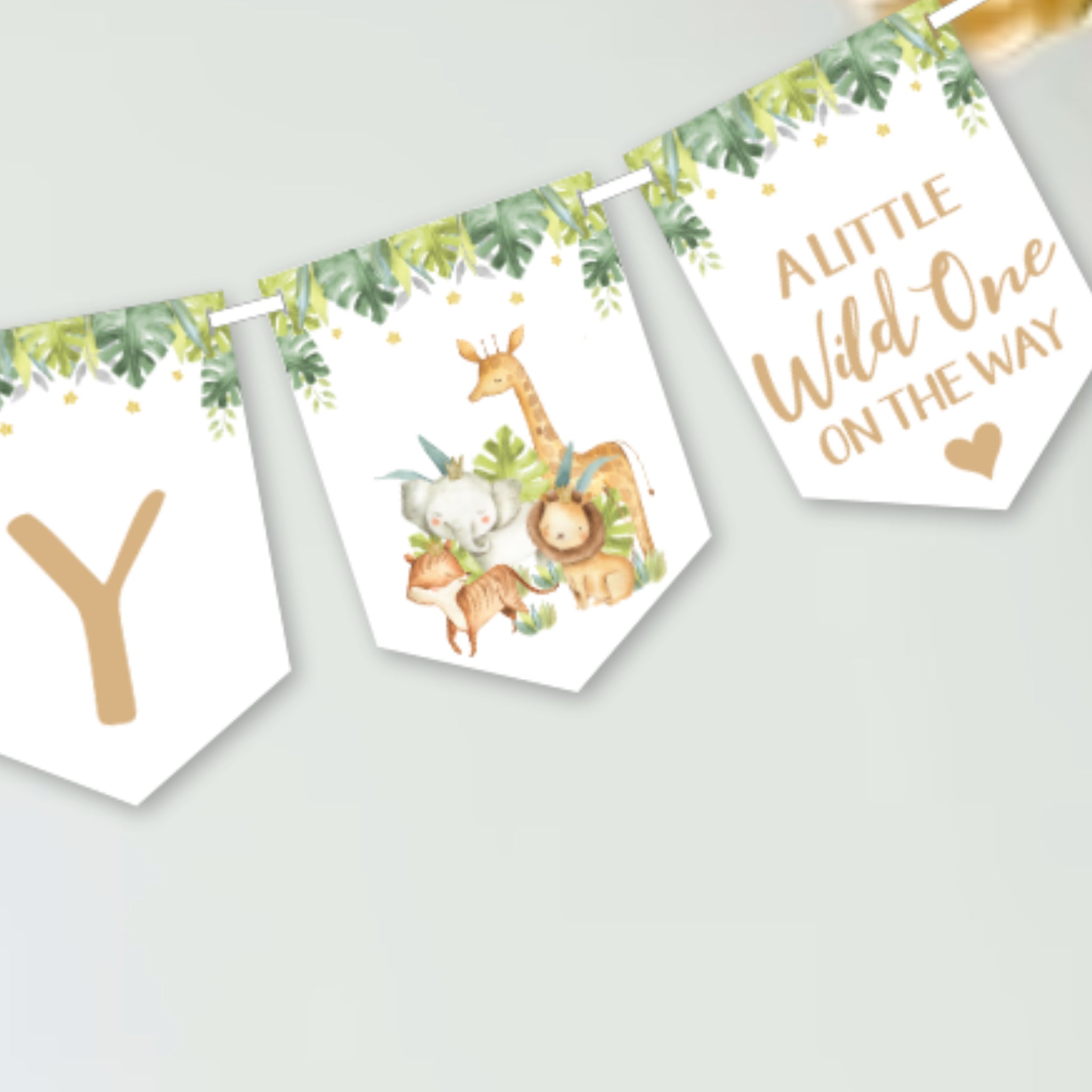 Safari Themed BABY Flag Banner