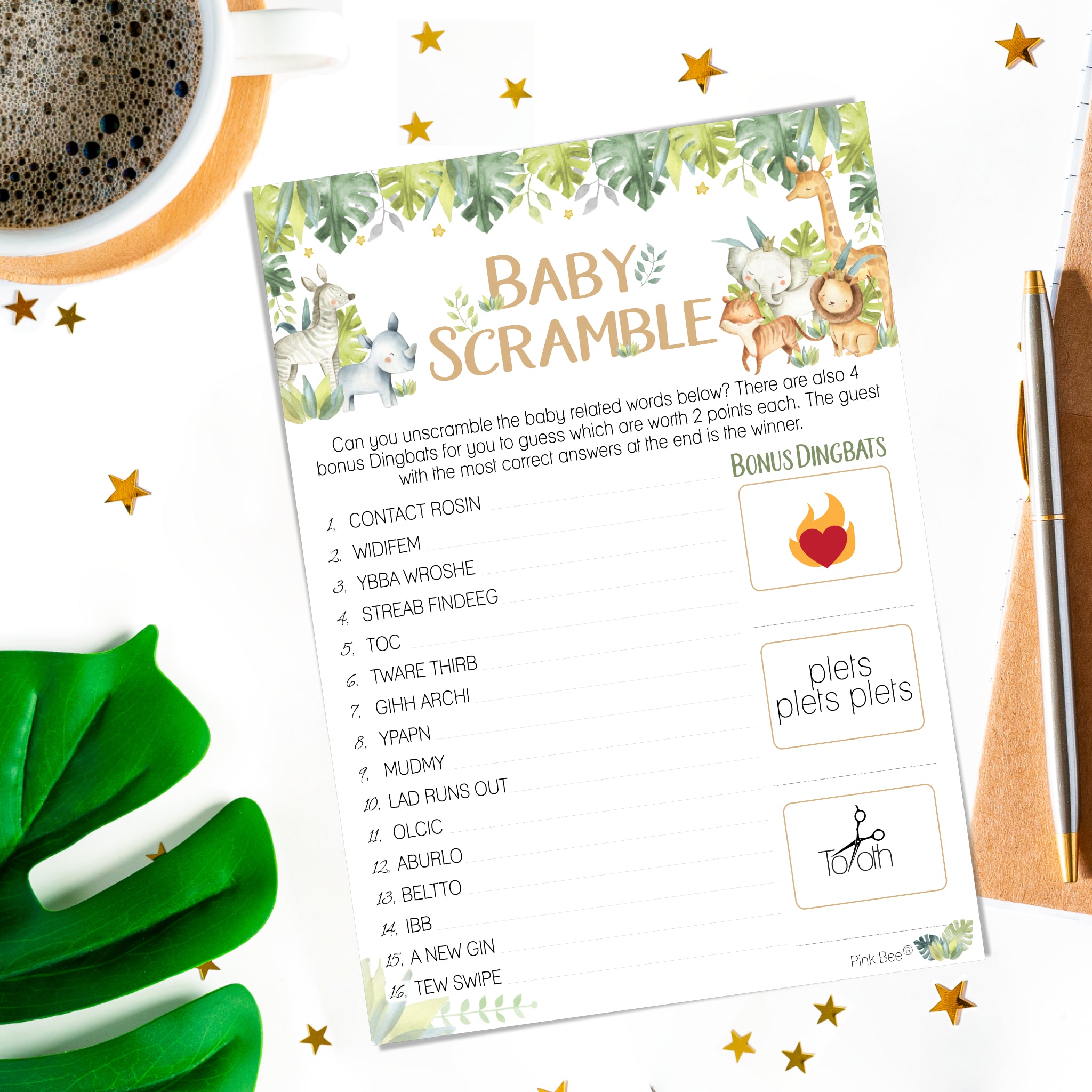 Baby Safari Scramble Game