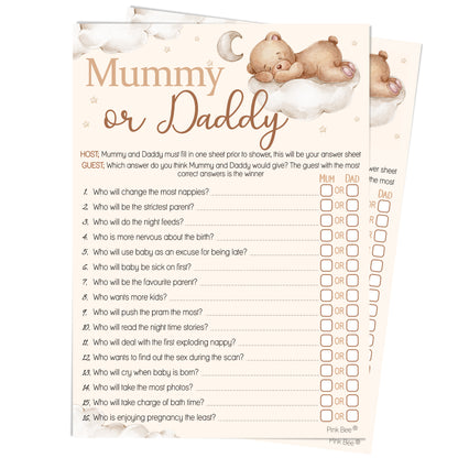 Teddy Mummy or Daddy Game
