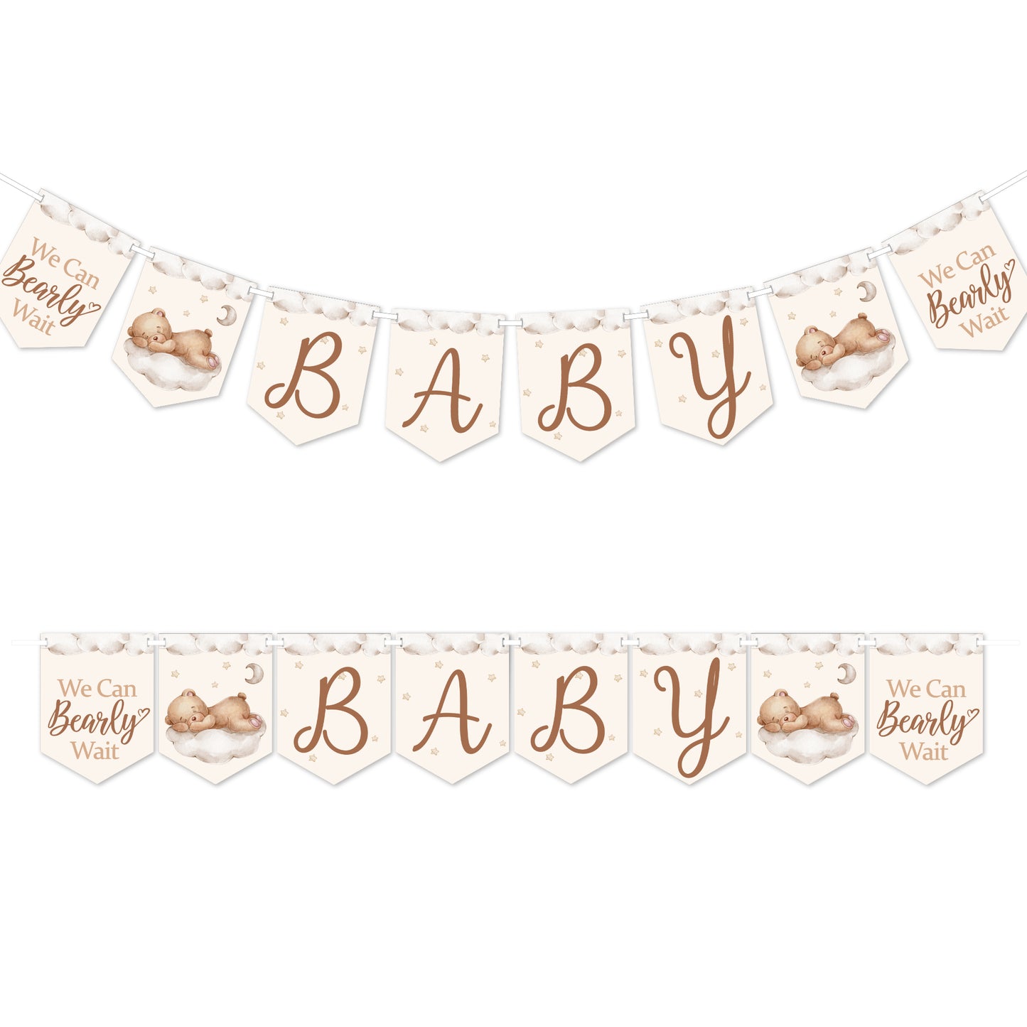 Teddy Themed BABY Flag Banner