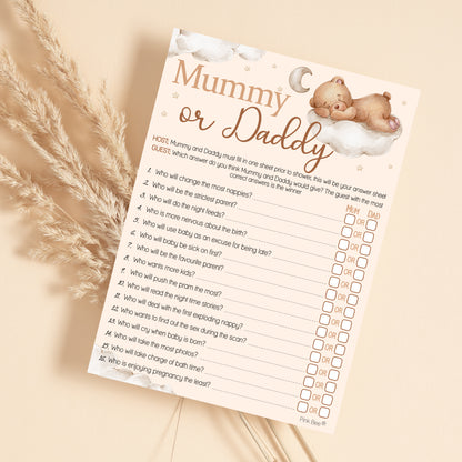 Teddy Mummy or Daddy Game