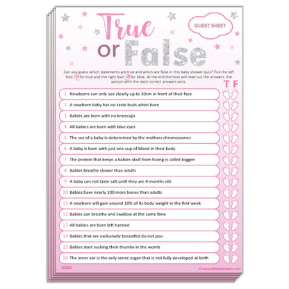 True or False Party Game - Uk Baby Shower Co ltd