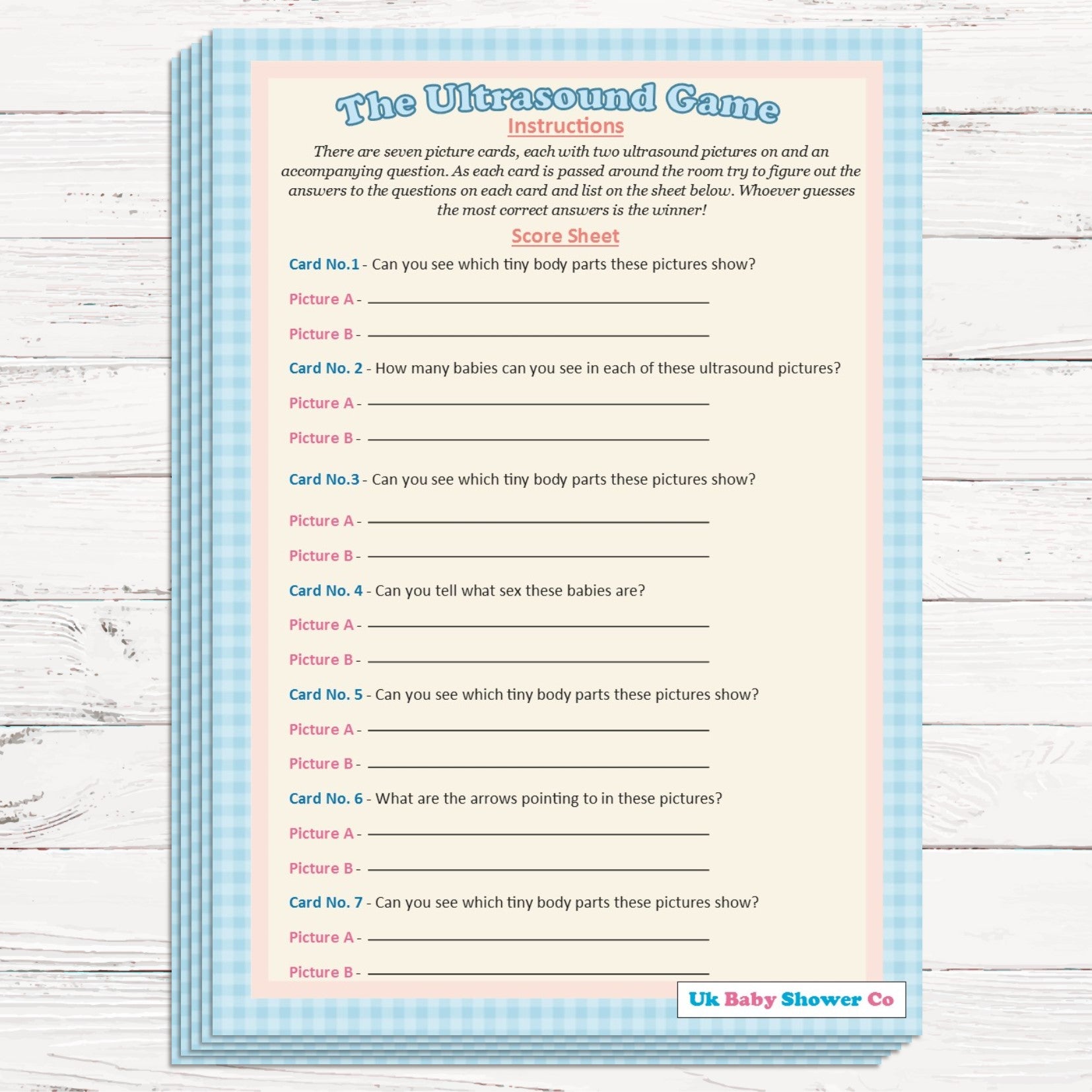 The Ultrasound Game Pastel Theme,[product type] - Baby Showers and More