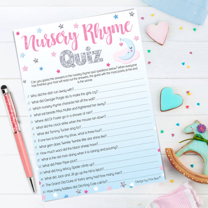 Unisex Moon and Stars Nursery Rhyme Quiz Game