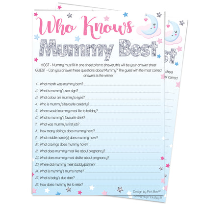 Unisex Moon and Stars Who Knows Mummy Best Game