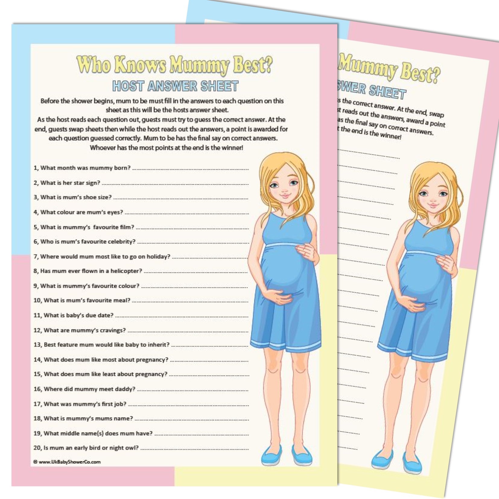 Who Knows Mummy Best Party Game Pastel Theme,[product type] - Baby Showers and More