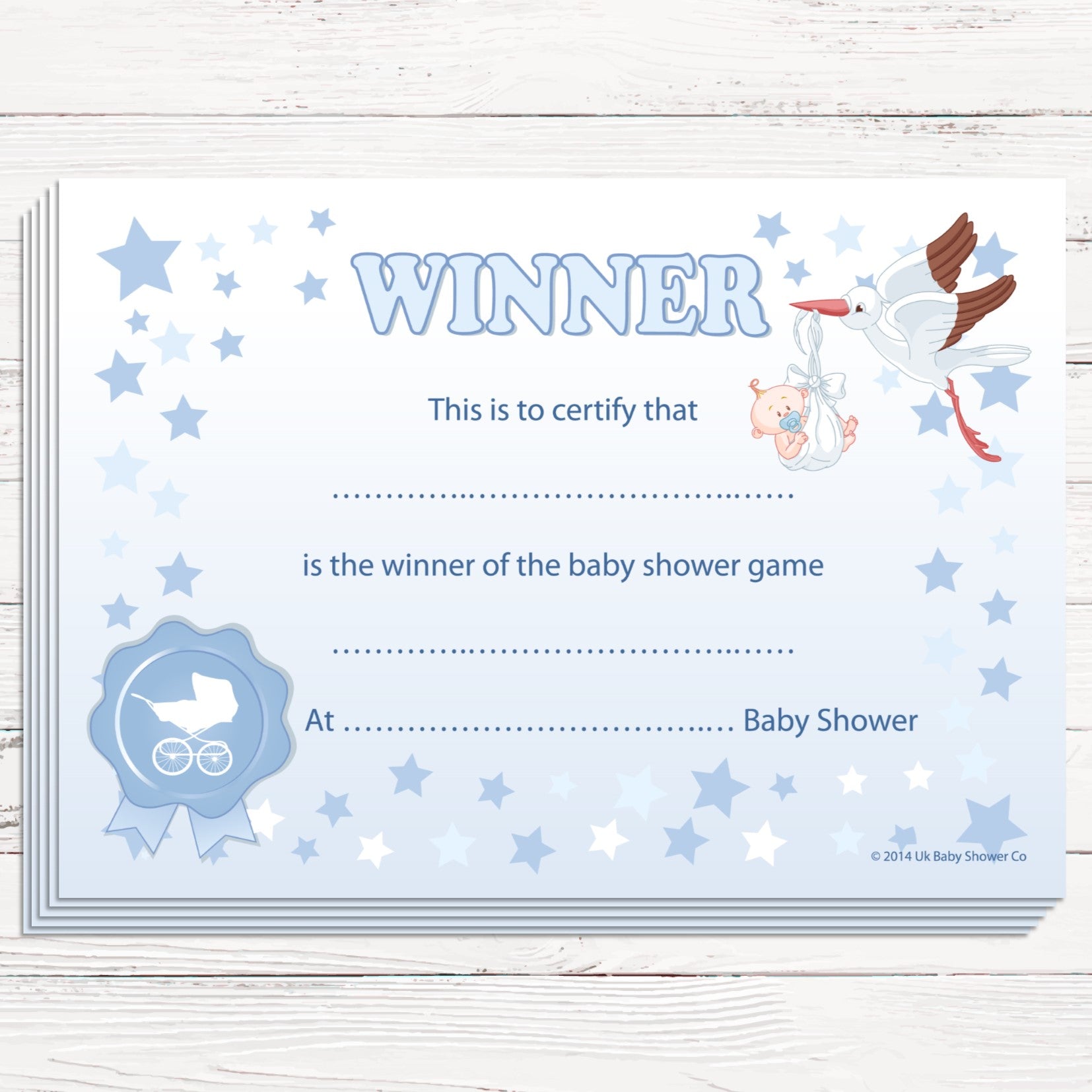 Winners Certificates Stars Theme,[product type] - Baby Showers and More