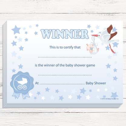 Winners Certificates Stars Theme,[product type] - Baby Showers and More