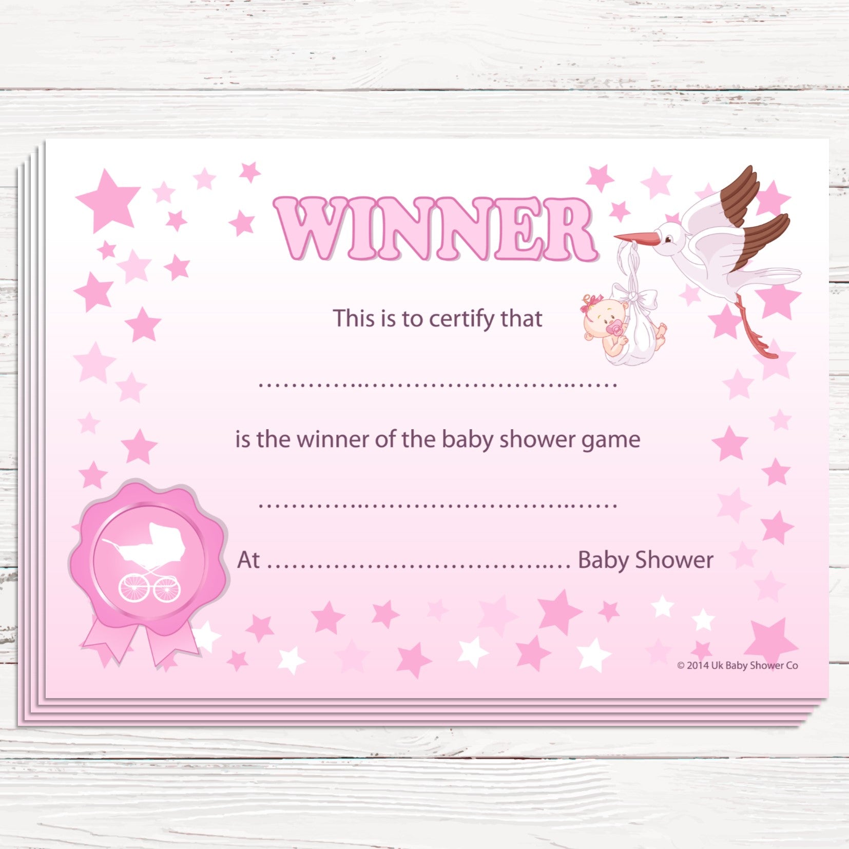 Winners Certificates Stars Theme,[product type] - Baby Showers and More