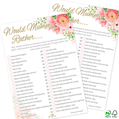 Pink Floral Would Mummy Rather Game