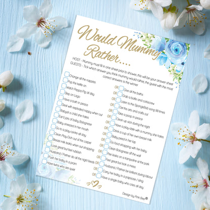Blue Floral Would Mummy Rather Game